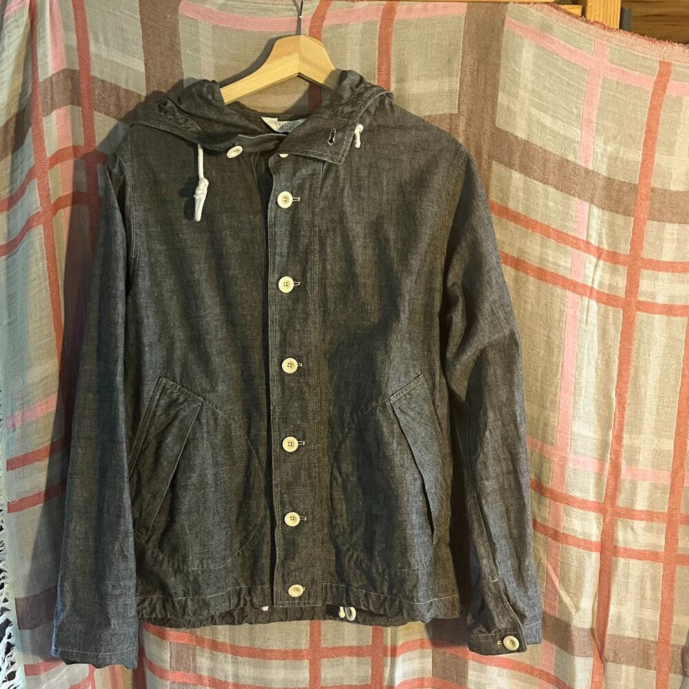 Toast Japanese Chambray Hooded Jacket size S